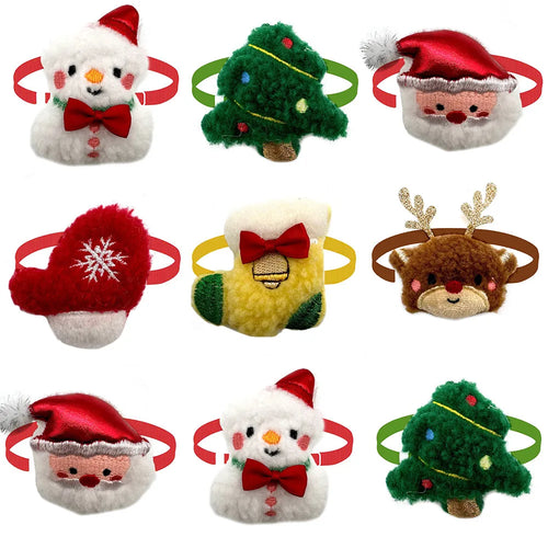 Snowman & Deer Christmas Bow Tie for Small Dogs (50 or 100 Pack)