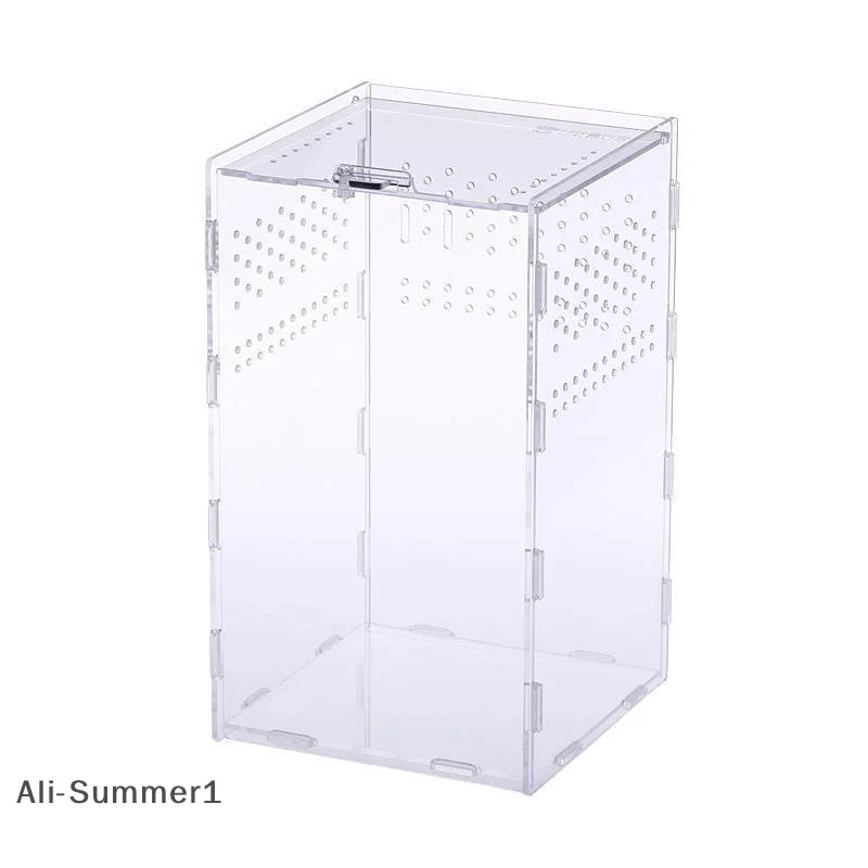 Acrylic Reptile Breeding Box — Ventilated Enclosure for Spiders & Small Reptiles