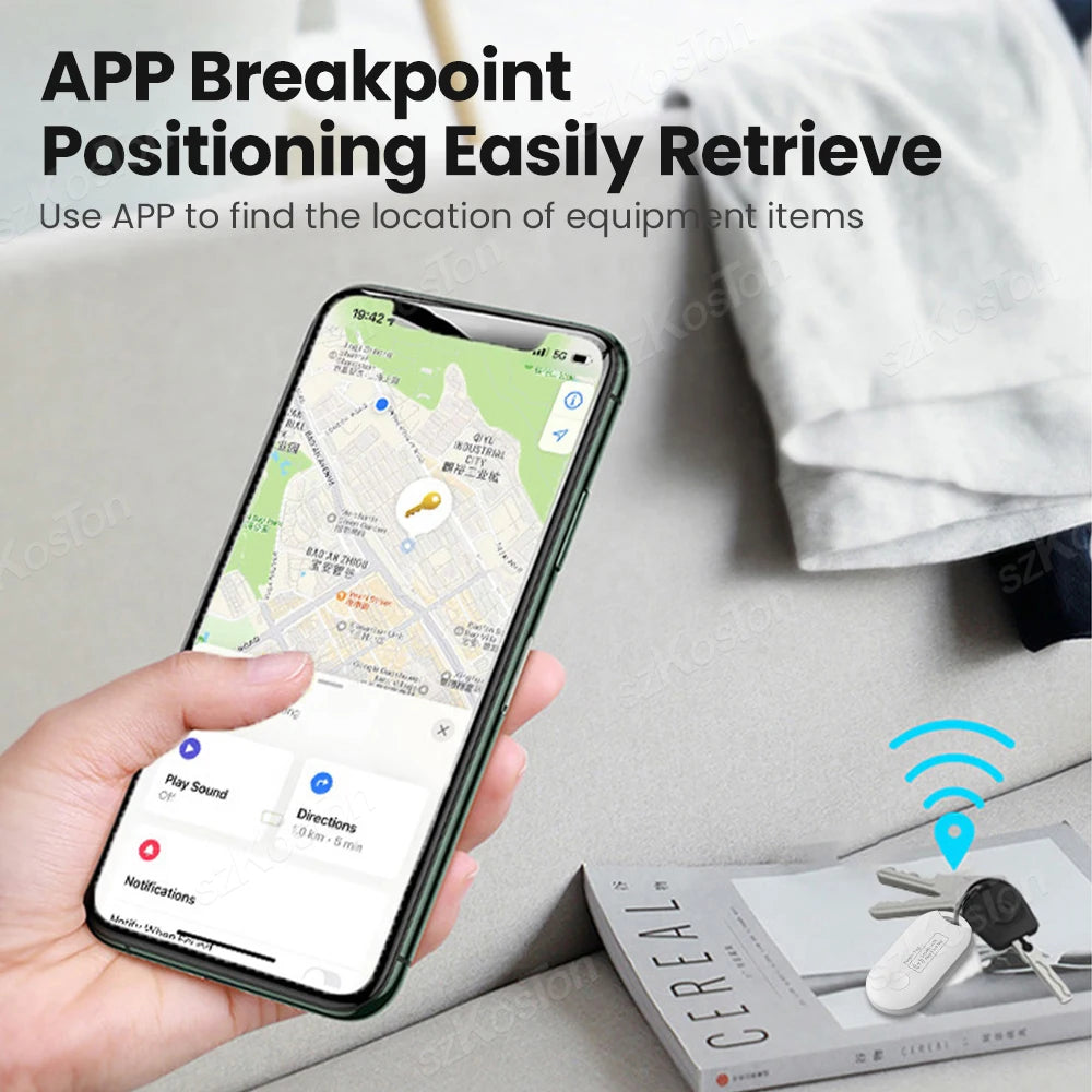Bluetooth Smart Tag GPS Locator for Luggage & Keys - Apple Find My Compatible (iOS)
