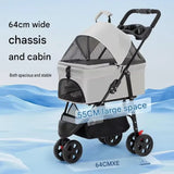 For Novayapetix Detachable 3 In 1 Foldable Pet Stroller Carbon Steel Frame 15kg Capacity Portable Lightweight Design Small