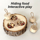Wooden Foraging Chew Toy — Round Enrichment Toy for Small Pets & Birds