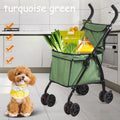 Heavy-Duty Oxford Fabric Foldable Pet Stroller with Storage Basket — Lightweight Dog Shopping Cart