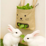 Hanging Hay Feed Bag for Rabbits — Convenient Cage-Mounted Feeder