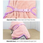 Hooded Dog Bathrobe — Adjustable 300g Microfiber Coat for Bath & Winter