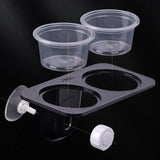 Suction-Cup Double Feeding Bowl — Space-Saving Dish for Geckos & Chameleons