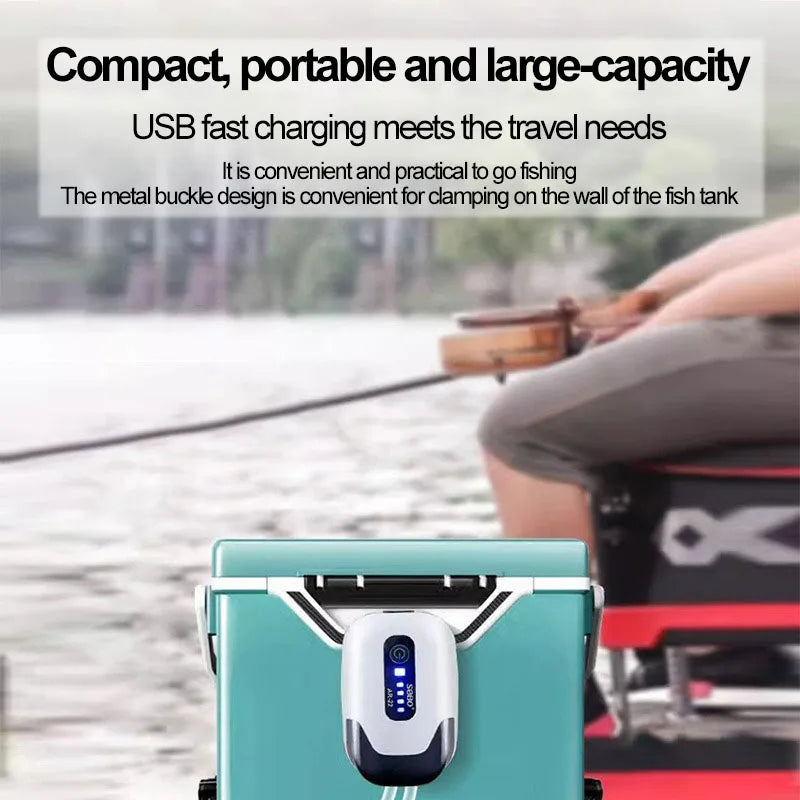 USB Rechargeable Portable Aquarium Aerator Pump (Outdoor Fishing)