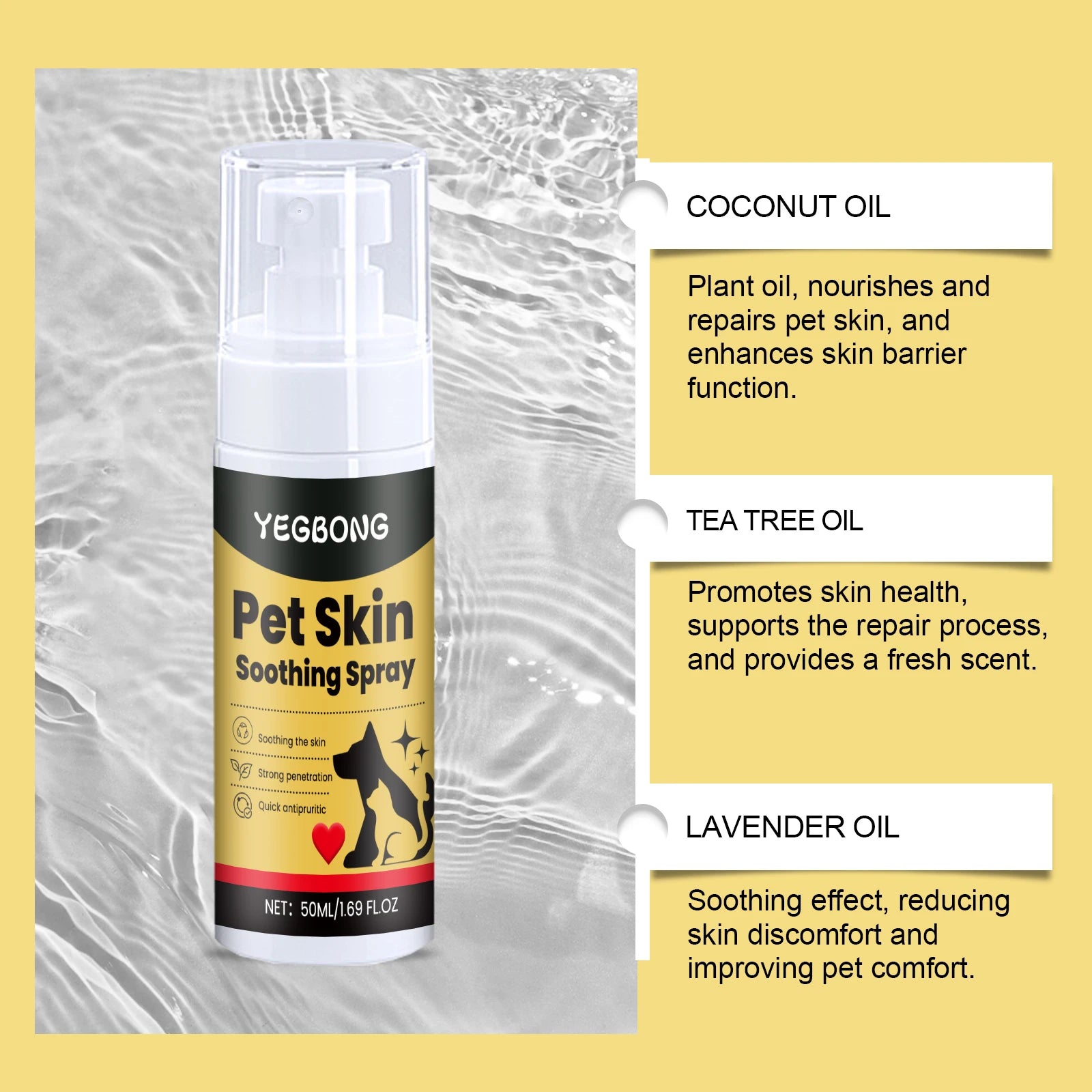 Pet Skin Care Spray — Soothes Itching, Redness & Skin Irritation, 50ml