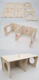 Solid Wood Small Pet Shelter — Natural House for Hamsters & Hedgehogs
