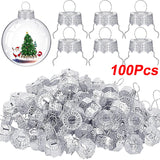 Round Christmas Ornament Caps & Hanger Strings (50-200 Pack)