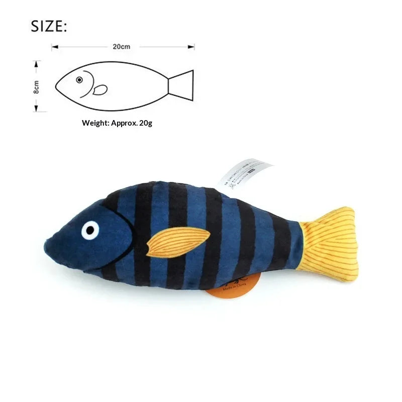 Catnip & Silvervine Fish Kicker Toy — Chew-Resistant with Wand Attachment