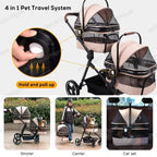Convertible Single & Double Foldable Pet Stroller for Small & Medium Dogs & Cats — Portable Car Travel Carrier