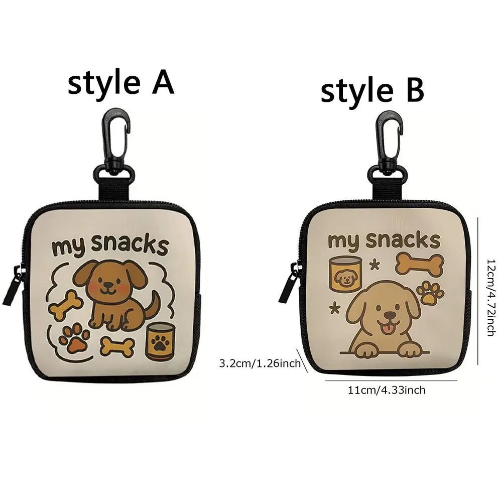 Transparent Window Dog Treat Pouch (Waterproof, Zipper, Waist Clip)
