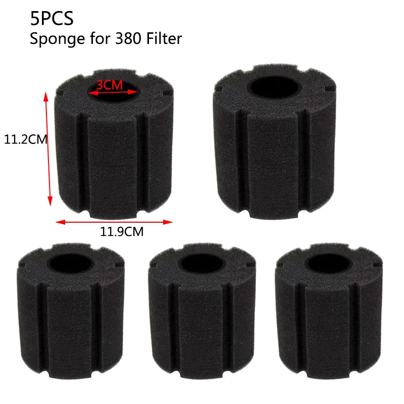 Black Bio Sponge Aquarium Filter (Air Pump Driven, Corner Skimmer, Bio Media)