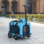 Soft-Side Wheeled Rolling Pet Travel Carrier with Telescopic Handle — Up to 50 lbs for Camping & Vet Visits