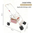 Foldable Lightweight Pet Stroller with Storage Space for Parrots, Dogs & Cats — Portable Outdoor Cart