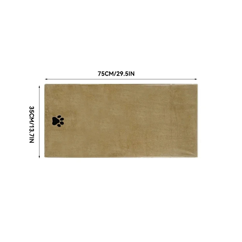 Embroidered Microfiber Pet Bath Towel — Soft, Absorbent, Multiple Sizes