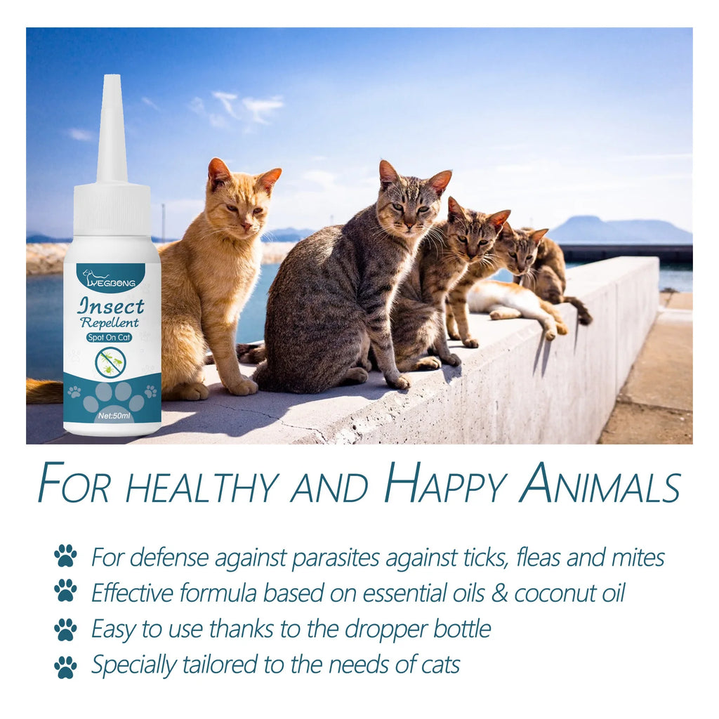 Waterproof Flea & Tick Control Liquid — Fast-Acting Plant Extract Formula, 50ml