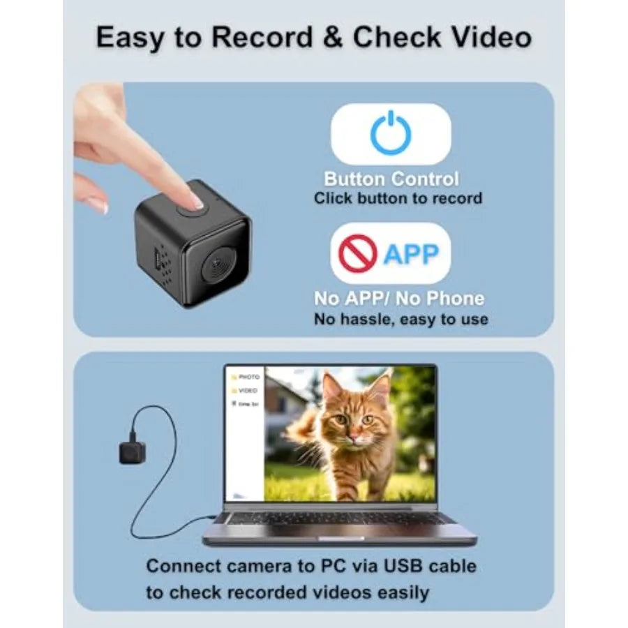 1080P HD Cat Camera Collar - No WiFi, No App Needed Mini Pet POV Cam