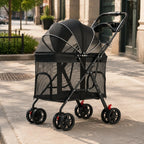 Multi-Purpose Easy-Fold Pet Stroller with Sturdy Frame & Mesh Ventilation — Outdoor Walk Carrier for Dogs & Cats
