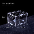 Acrylic Reptile Breeding Box — Magnetic Anti-Escape Feeding Cage