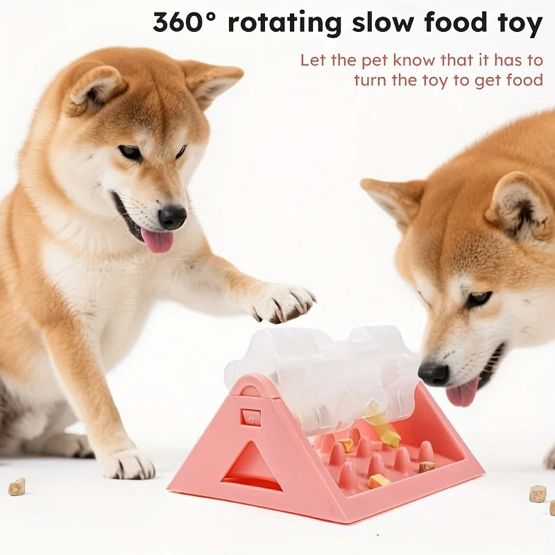 Rotating Slow Feeder Puzzle Toy for Cats & Dogs — Bite-Resistant Leaky Food Dispenser
