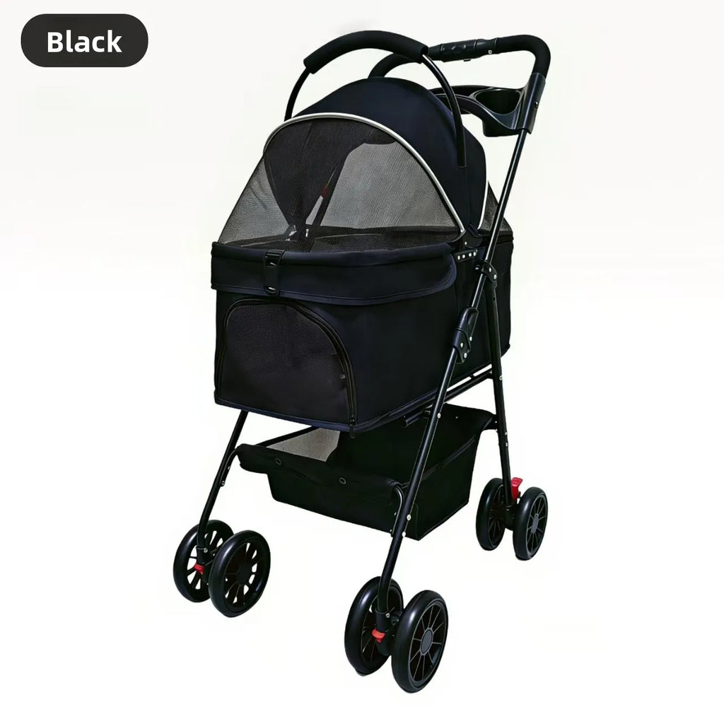 Detachable Washable Pet Stroller Trolley for Small & Medium Dogs & Cats — Lightweight Travel Carrier