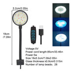 USB LED Aquarium Clip Lamp (5V, 5W/7W, Flexible Neck, Fish Tank Light)