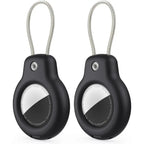 Dual-Pack AirTag Holders with Keychain & Wire Cable