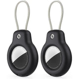 Dual-Pack AirTag Holders with Keychain & Wire Cable