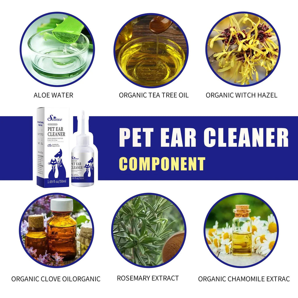 Gentle Pet Ear Drops — Alcohol-Free Mite & Earwax Solution, 50ml