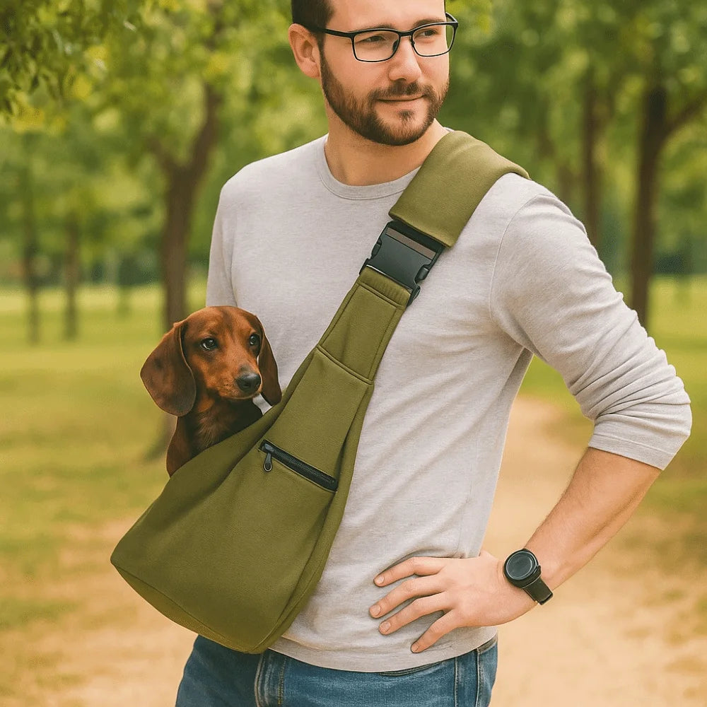 Pet Shoulder Carrier Bag with Safety Harness (Large Capacity, Adjustable)