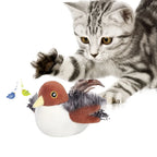 Flapping Sparrow Cat Toy — Rechargeable Chirping Bird Simulator