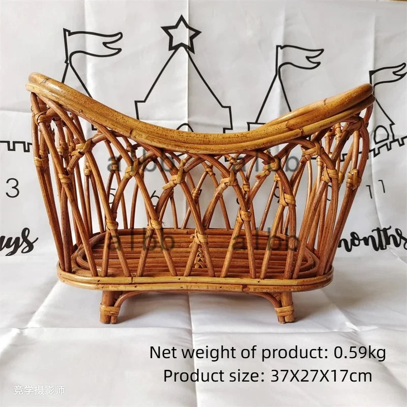 Breathable Rattan Cat Bed Basket for Photo Decor