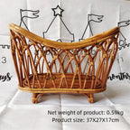 Breathable Rattan Cat Bed Basket for Photo Decor