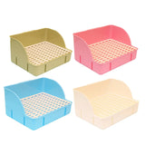 Grid Litter Pan for Rabbits — Corner Toilet Tray for Small Pets