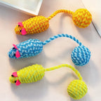 Knitted Mouse Ball Toy with Rustling Tail — Crinkle Sound Cat Toy