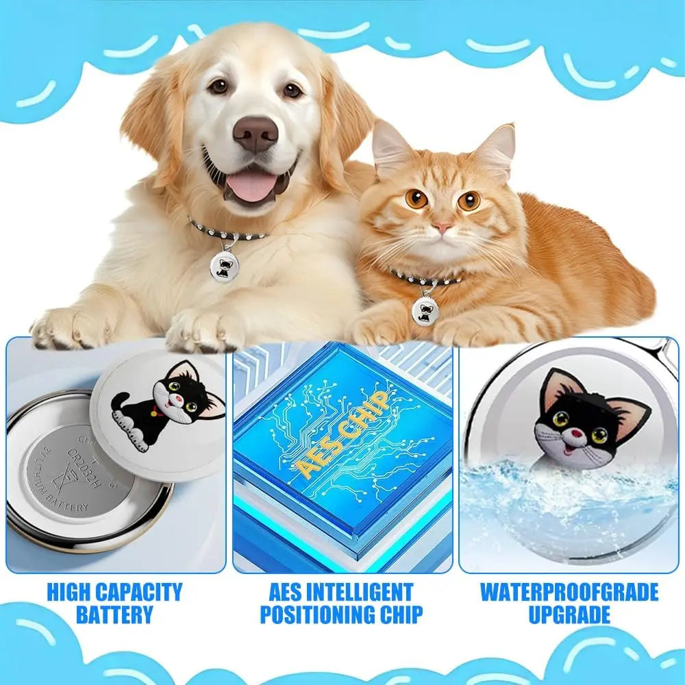 Mini GPS Cat & Dog Tracker Collar - Waterproof Real-Time, No Monthly Fee