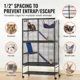 4-Tier Rolling Ferret Cage — Large Critter Cage with Ramps & Hammock