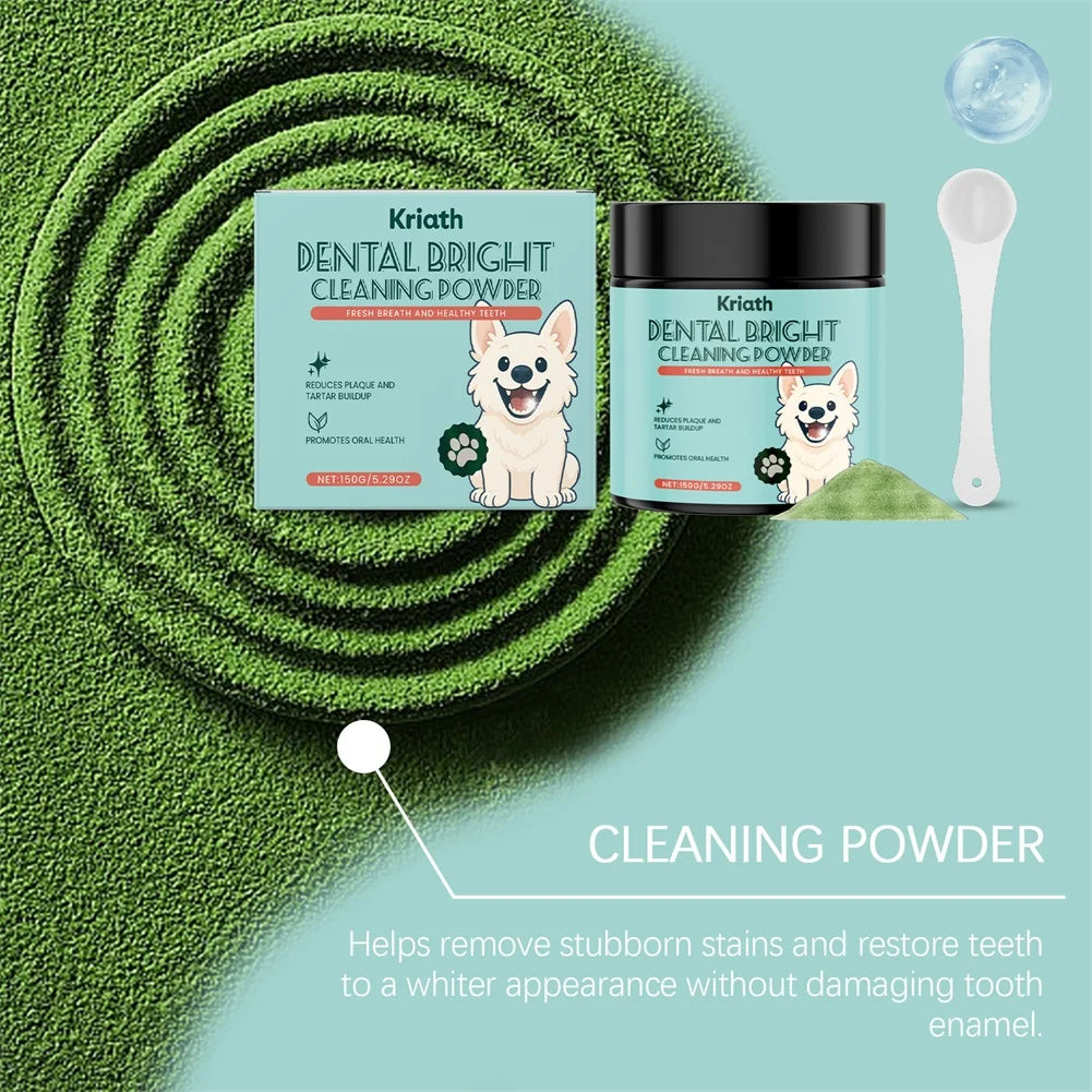 Dog Dental Care Powder — No-Brush Plaque, Tartar & Breath Freshener, 150g