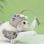 Adjustable Cat Headwear Teaser — Hands-Free Self-Chase Toy