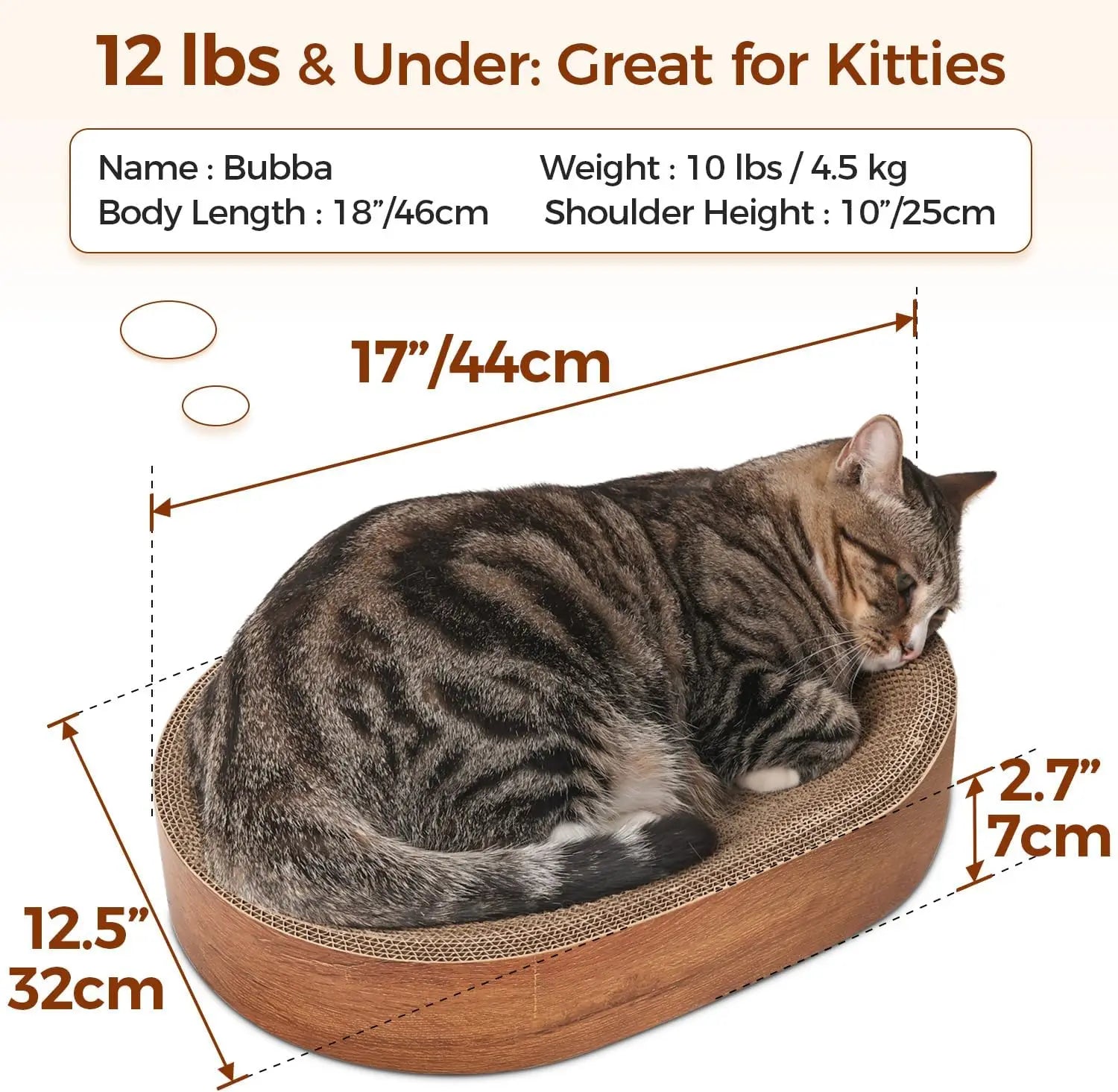 Oval Corrugated Cardboard Cat Scratcher Bed