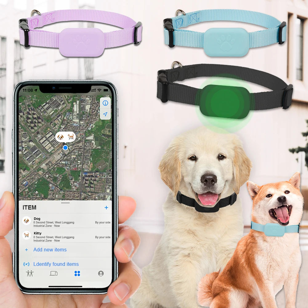 Battery GPS Dog Collar Tracker for iOS - Movement Alert Anti-Loss for Cats & Dogs