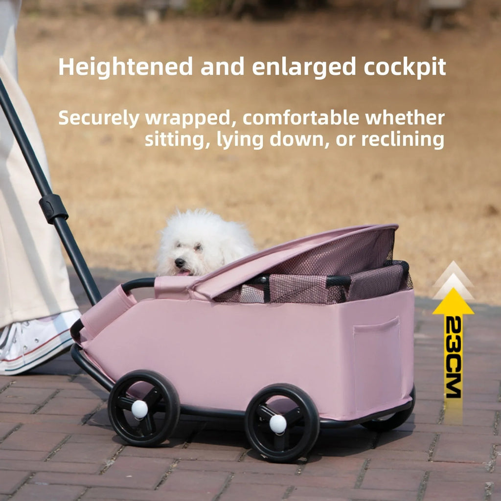 Foldable Hand Pushchair Stroller for Small Dogs, Cats & Puppies