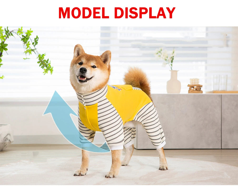 Striped Turtleneck Dog Jumpsuit