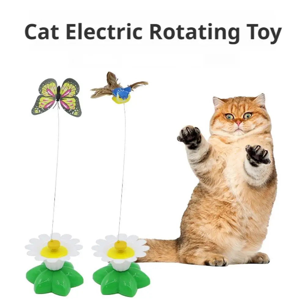 Electric Rotating Butterfly & Hummingbird Wand — Automatic Flying Cat Toy