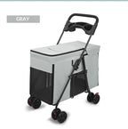 Foldable All-Terrain Large Dog & Cat Stroller Cart — Portable Outdoor Carrier