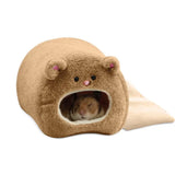 Bear-Shape Plush Hammock Bed — Warm Winter Nest for Hamsters & Small Pets