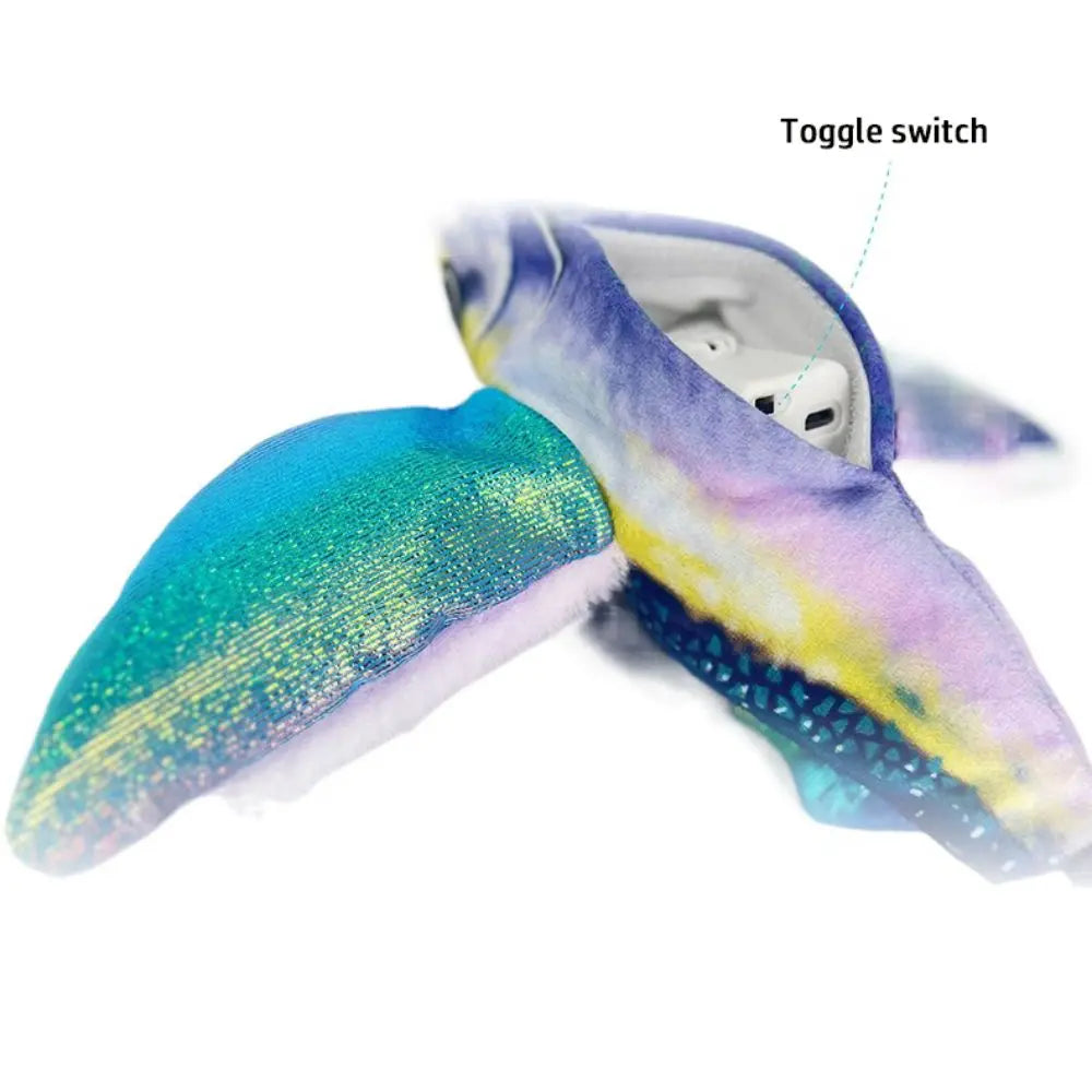 Electric Hangable Flapping Fish Cat Toy — USB Touch-Activated Flying Fish with Chirping Sound