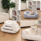 Plush Faux Fur Square Pet Bed, All-Season