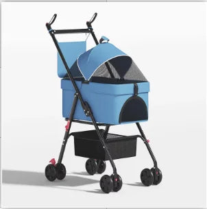 Detachable Lightweight Foldable Pet Cart for Teddy Dogs & Cats — Small Outdoor Going-Out Carrier